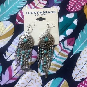 Lucky Brand Turquoise Dream Catcher Earrings BN